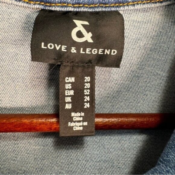 Addition Elle Love & Legend Sleeveless Denim Vest Size 20 - Picture 10 of 10